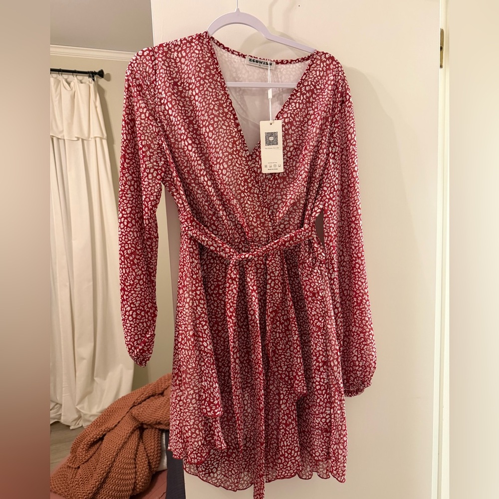 Red and White Leopard Patterned Romper